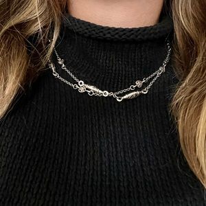 Brighton OAK BROOK Bartell Bead Necklace of Hearts, Flowers, & Vines